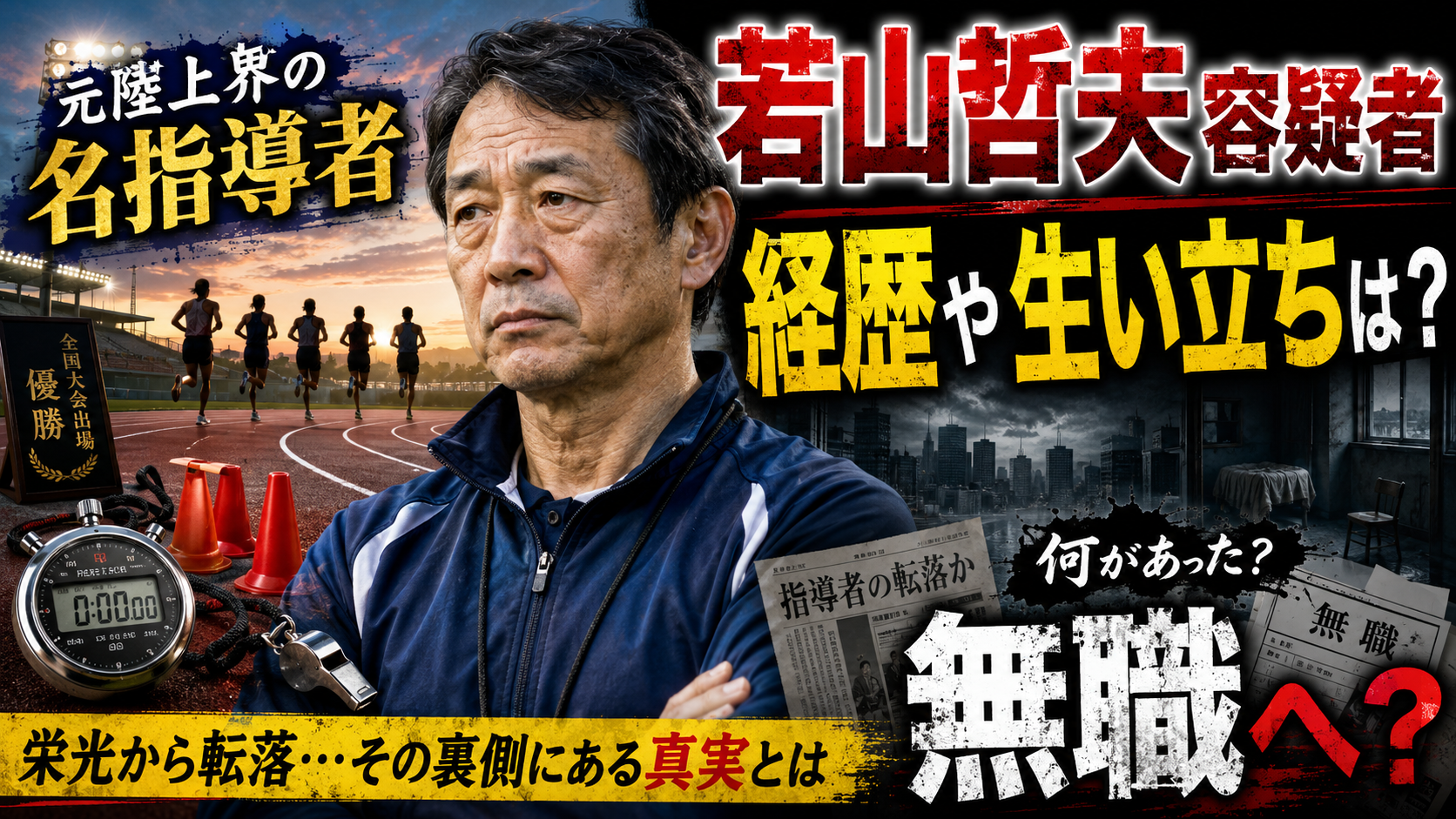 若山哲夫容疑者の経歴や生い立ちは?元陸上界の名指導者から無職へ?
